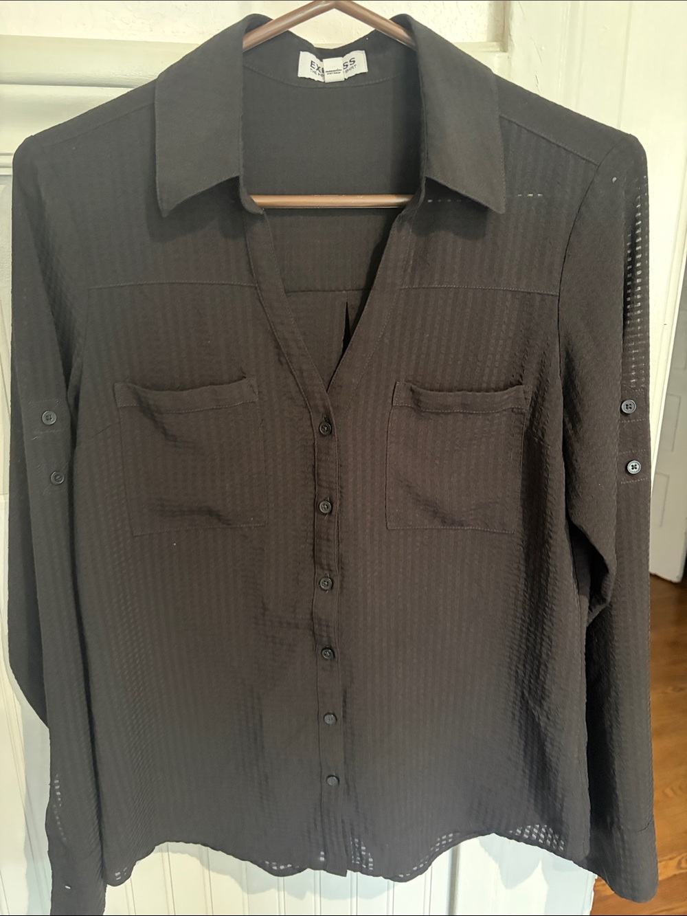Express Portofino Blouse Black Check